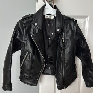 H&M Black Lightweight Biker Jacket with Notched Lapel and Asymmetrical Zipper
